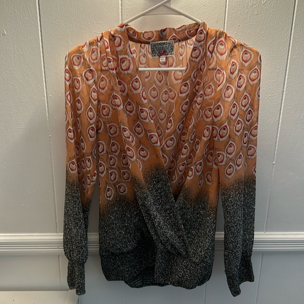 Anthropologie Baraschi sheer cross over blouse